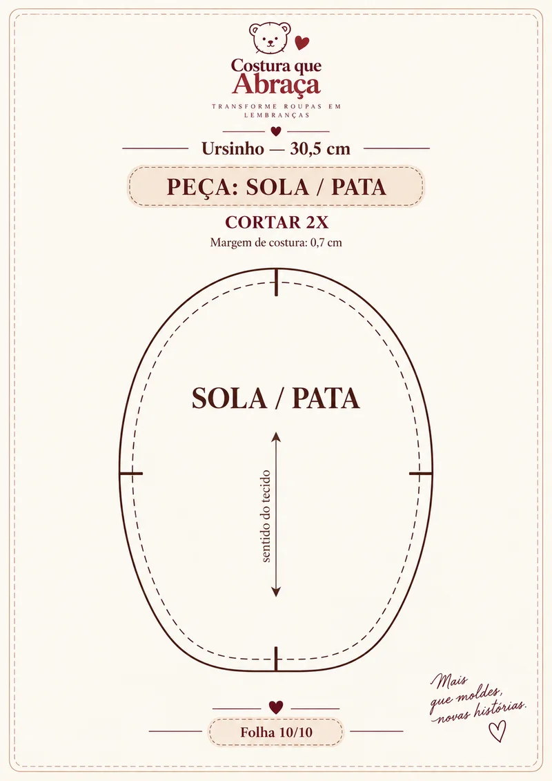 Molde da sola do Ursinho da Memória, folha 10 de 10